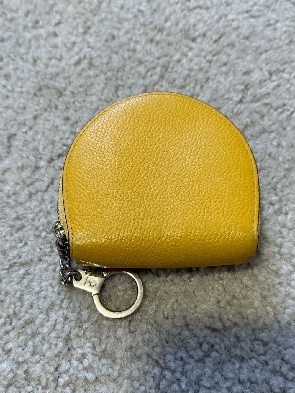 kate spade Yellow Pebbled Leather Key Coin Pouch with Key Ring - Picture 2 of 7